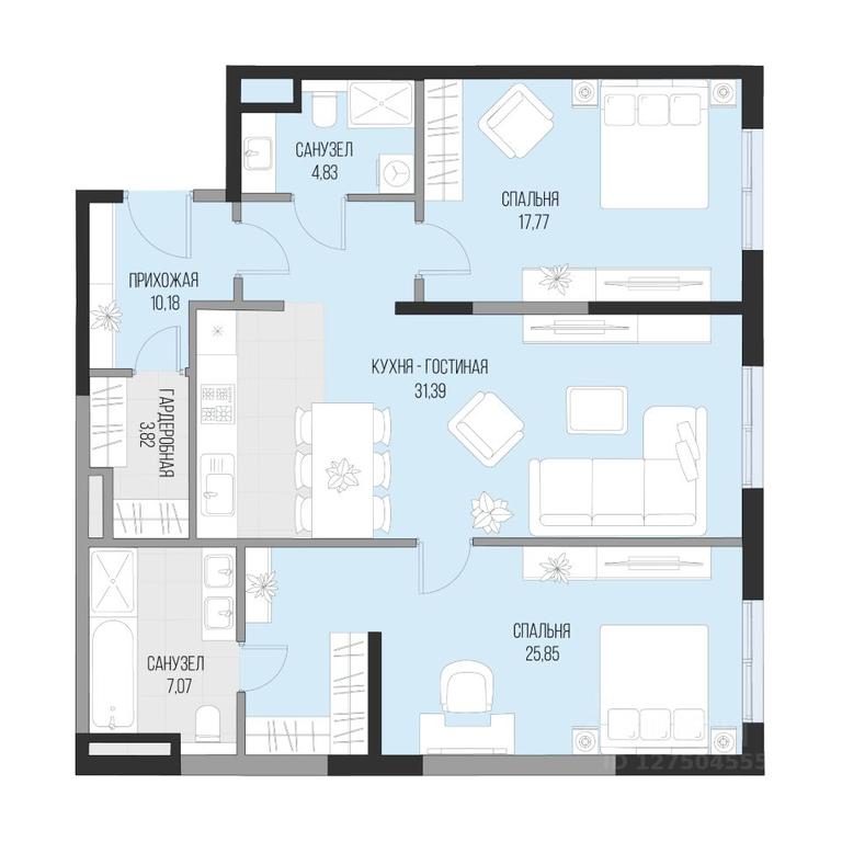 1-BD Apartment Sale, 100.91平方米 at Dom po ul. Sadovnicheskaya, Sadovnicheskaya Street, Moscow, Russia #2