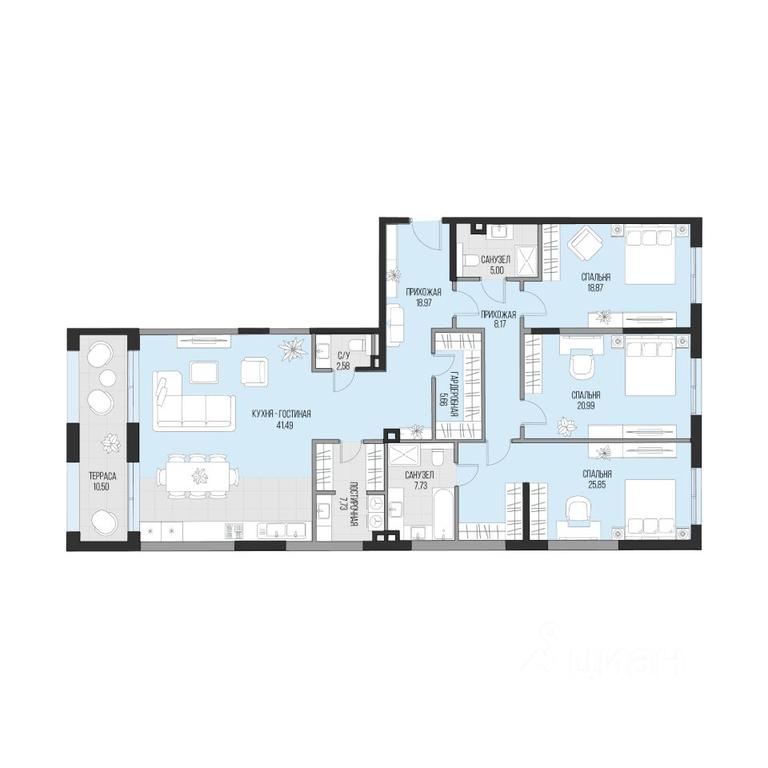 2-BD Apartment Sale, 165.59平方米 at Dom po ul. Sadovnicheskaya, Sadovnicheskaya Street, Moscow, Russia #2