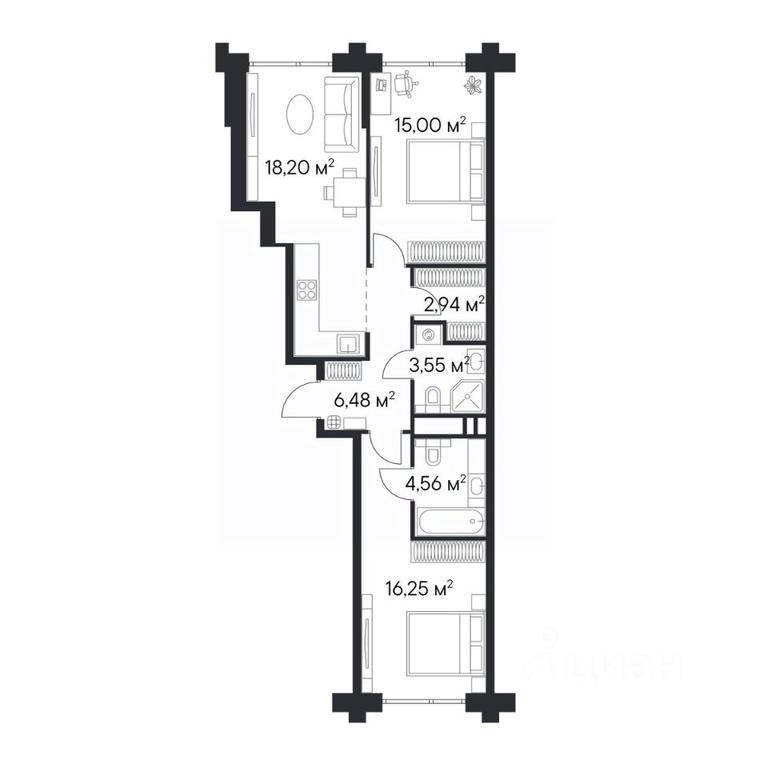 1-BD Apartment Sale, 66.98 sq. m. at 1-y Nagatinskiy, Nagatinskaya Street, Moscow, Russia #2 1-BD Apartment Sale, 66.98 sq. m. at 1-y Nagatinskiy, Nagatinskaya Street, Moscow, Russia #2