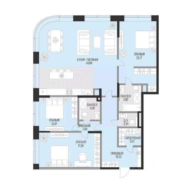 2-BD Apartment Sale, 141.75 sq. m. at Dom po ul. Sadovnicheskaya, Sadovnicheskaya Street, Moscow, Russia #1