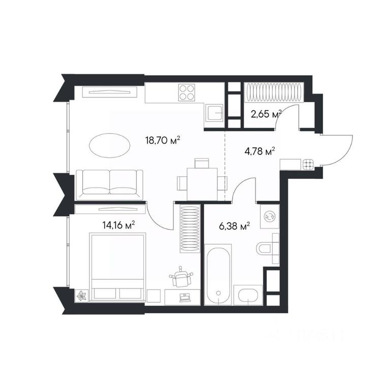 Apartment Sale, 46.1 sq. m. at 1-y Nagatinskiy, Nagatinskaya Street, Moscow, Russia #2