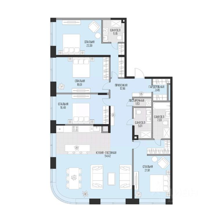 3-BD Apartment Sale, 170.94 sq. m. at Dom po ul. Sadovnicheskaya, Sadovnicheskaya Street, Moscow, Russia #1