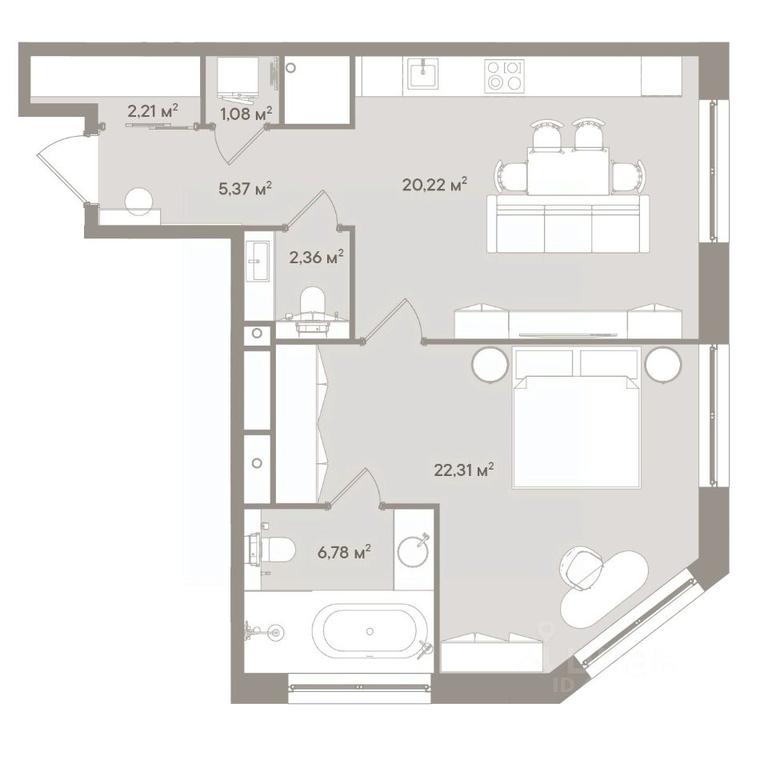 1-BD Apartment Sale, 60.3 sq. m. at D ORO MILLE (Doro Mille), 1st Mozhayskiy Blind Alley, 8Ас1, Moscow, Russia #1 1-BD Apartment Sale, 60.3 sq. m. at D ORO MILLE (Doro Mille), 1st Mozhayskiy Blind Alley, 8Ас1, Moscow, Russia #1