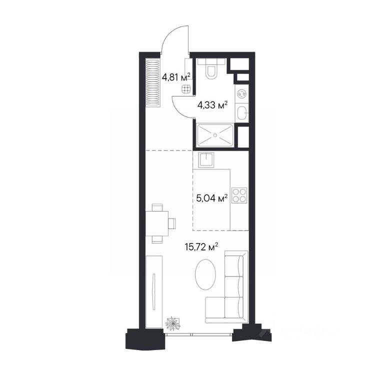Apartment Sale, 29.48 sq. m. at 1-y Nagatinskiy, Nagatinskaya Street, Moscow, Russia #2