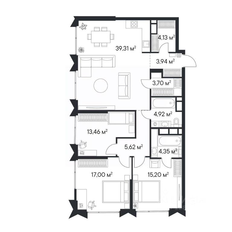 2-BD Apartment Sale, 111.7 sq. m. at 1-y Nagatinskiy, Nagatinskaya Street, Moscow, Russia #2 2-BD Apartment Sale, 111.7 sq. m. at 1-y Nagatinskiy, Nagatinskaya Street, Moscow, Russia #2