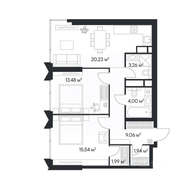 1-BD Apartment Sale, 69.67 sq. m. at 1-y Nagatinskiy, Nagatinskaya Street, Moscow, Russia #2 1-BD Apartment Sale, 69.67 sq. m. at 1-y Nagatinskiy, Nagatinskaya Street, Moscow, Russia #2