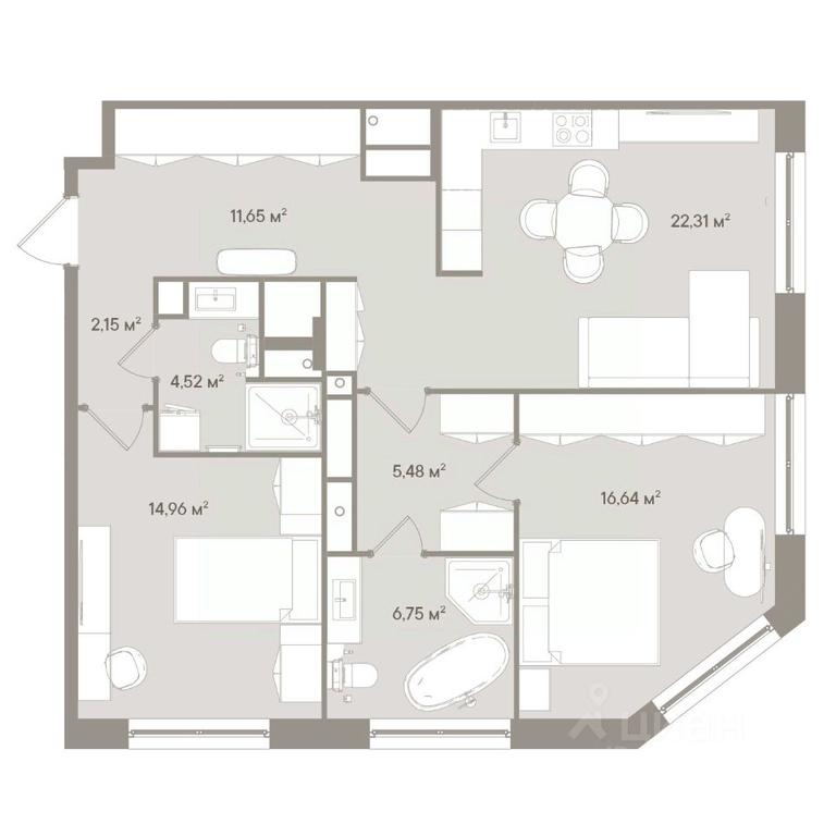 2-BD Apartment Sale, 84.5 sq. m. at D ORO MILLE (Doro Mille), 1st Mozhayskiy Blind Alley, 8Ас1, Moscow, Russia #1