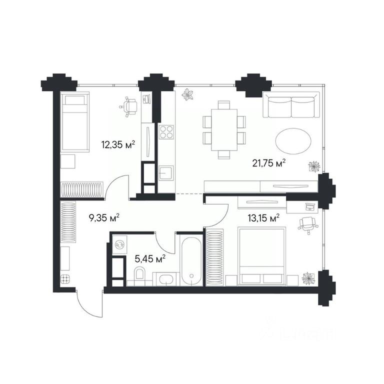 1-BD Apartment Sale, 62.05 sq. m. at 1-y Nagatinskiy, Nagatinskaya Street, Moscow, Russia #2 1-BD Apartment Sale, 62.05 sq. m. at 1-y Nagatinskiy, Nagatinskaya Street, Moscow, Russia #2