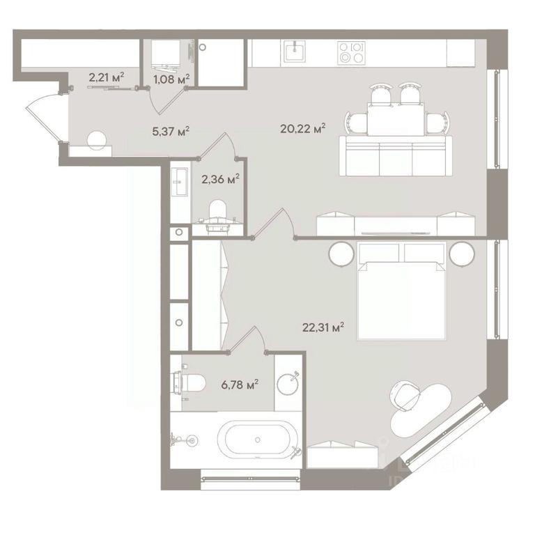 1-BD Apartment Sale, 60.3 sq. m. at D ORO MILLE (Doro Mille), 1st Mozhayskiy Blind Alley, 8Ас1, Moscow, Russia #1 1-BD Apartment Sale, 60.3 sq. m. at D ORO MILLE (Doro Mille), 1st Mozhayskiy Blind Alley, 8Ас1, Moscow, Russia #1