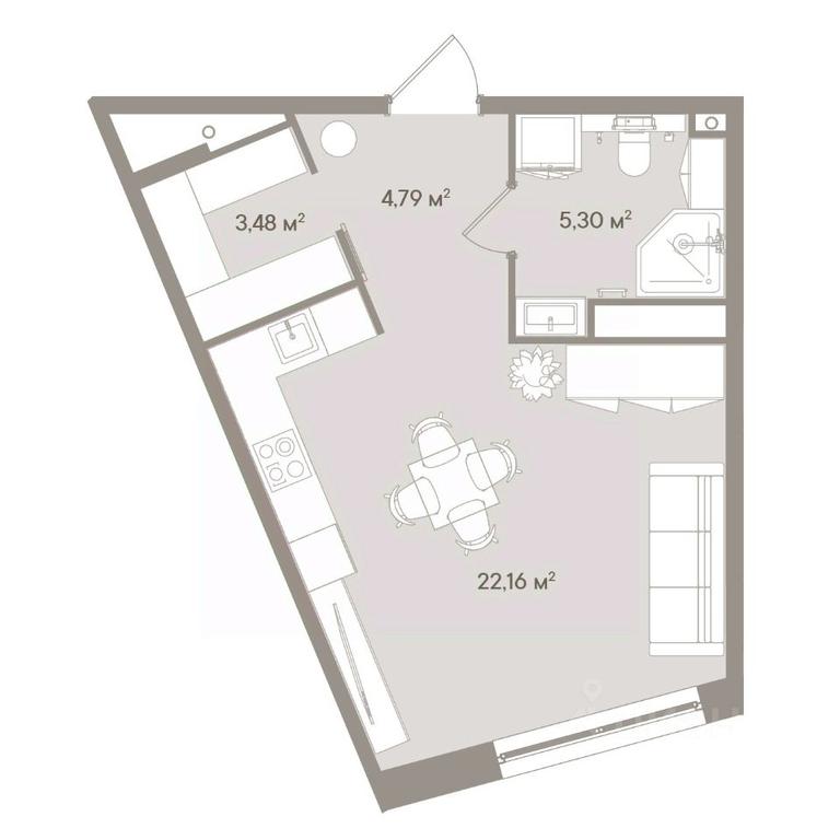 Apartment Sale, 35.7平方米 at D ORO MILLE (Doro Mille), 1st Mozhayskiy Blind Alley, 8Ас1, Moscow, Russia #1