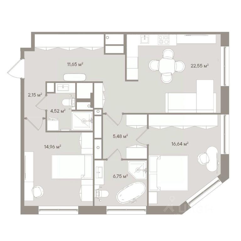 2-BD Apartment Sale, 84.2平方米 at D ORO MILLE (Doro Mille), 1st Mozhayskiy Blind Alley, 8Ас1, Moscow, Russia #1