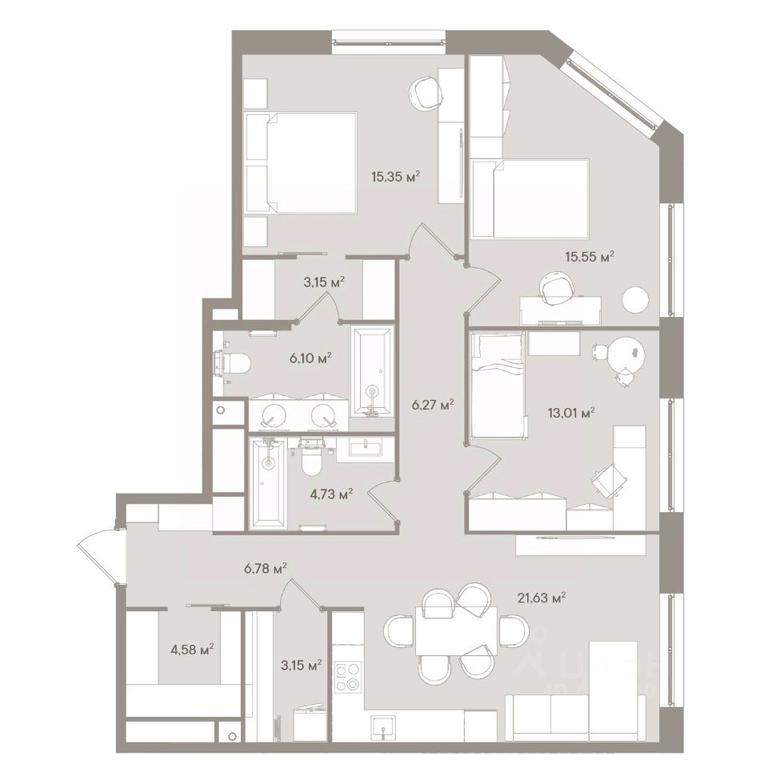 2-BD Apartment Sale, 100.3 sq. m. at D ORO MILLE (Doro Mille), 1st Mozhayskiy Blind Alley, 8Ас1, Moscow, Russia #1