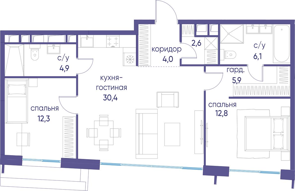 2-BD Apartment Sale, 79平方米 at Ostrov, Nizhnye Mnyovniki Street, 37Ас4, Moscow, Russia #1 2-BD Apartment Sale, 79平方米 at Ostrov, Nizhnye Mnyovniki Street, 37Ас4, Moscow, Russia #1