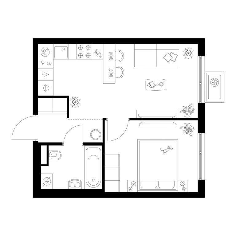 1-BD Apartment Sale, 33.7 sq. m. at Kavkazskiy Bulvar 51, Kavkazsky Boulevard, 51с3, Moscow, Russia #1 1-BD Apartment Sale, 33.7 sq. m. at Kavkazskiy Bulvar 51, Kavkazsky Boulevard, 51с3, Moscow, Russia #1