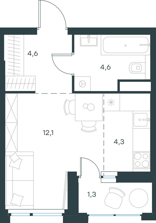 Apartment Sale, 26.9 sq. m. at Gorod V lesu, Gorod V Lesu Residential Complex, Village of Otradnoye, Krasnogorsk Urban District, Moscow Region, Russia #1 Apartment Sale, 26.9 sq. m. at Gorod V lesu, Gorod V Lesu Residential Complex, Village of Otradnoye, Krasnogorsk Urban District, Moscow Region, Russia #1