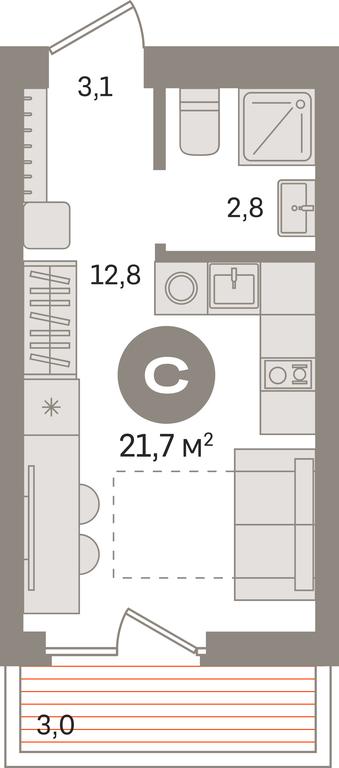 Apartment Sale, 21.7平方米 at Pervy kvartal, Kalinovaya ulitsa, derevnya Sapronovo, Leninskiy City District, Moscow Region, Russia #1 Apartment Sale, 21.7平方米 at Pervy kvartal, Kalinovaya ulitsa, derevnya Sapronovo, Leninskiy City District, Moscow Region, Russia #1