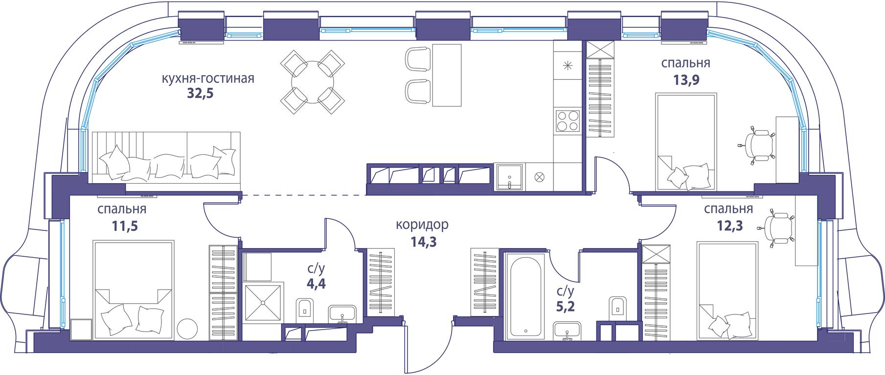 Продажа 3-комн. квартиры, 94,1 м² в ЖК «Символ», проезд Невельского, 6к1, Москва, Россия #1 Продажа 3-комн. квартиры, 94,1 м² в ЖК «Символ», проезд Невельского, 6к1, Москва, Россия #1