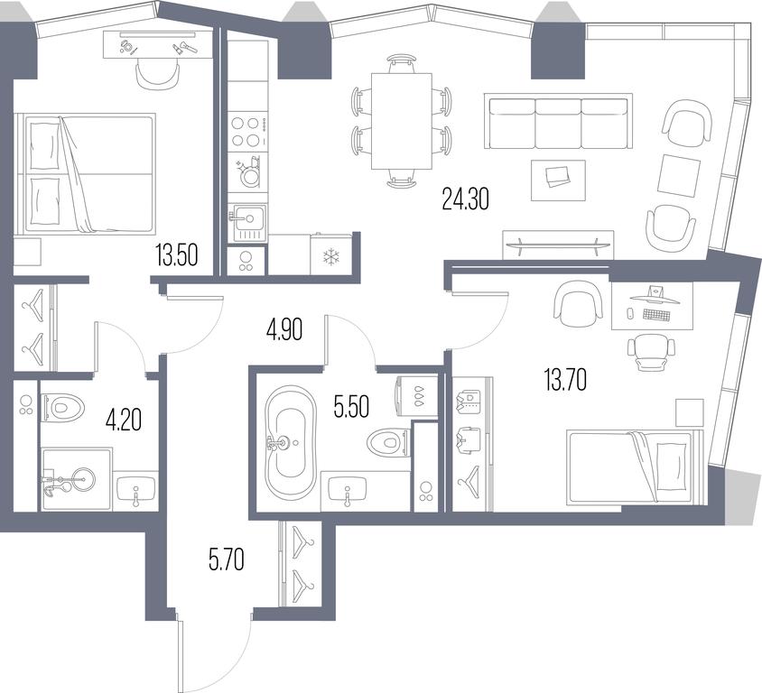 2-BD Apartment Sale, 71.8 sq. m. at Severny Port, Leningradskoye Highway, Moscow, Russia #1 2-BD Apartment Sale, 71.8 sq. m. at Severny Port, Leningradskoye Highway, Moscow, Russia #1