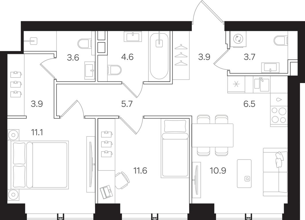 2-BD Apartment Sale, 65.2 sq. m. at Mangazeya na Tulskoy, Bolshaya Tulskaya Street, Moscow, Russia #1 2-BD Apartment Sale, 65.2 sq. m. at Mangazeya na Tulskoy, Bolshaya Tulskaya Street, Moscow, Russia #1