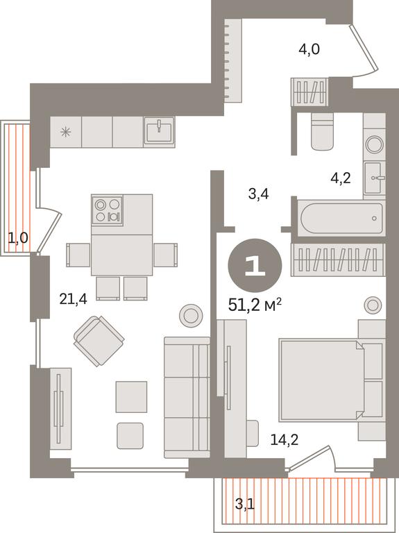1-BD Apartment Sale, 51.2平方米 at Pervy kvartal, Kalinovaya ulitsa, derevnya Sapronovo, Leninskiy City District, Moscow Region, Russia #1 1-BD Apartment Sale, 51.2平方米 at Pervy kvartal, Kalinovaya ulitsa, derevnya Sapronovo, Leninskiy City District, Moscow Region, Russia #1