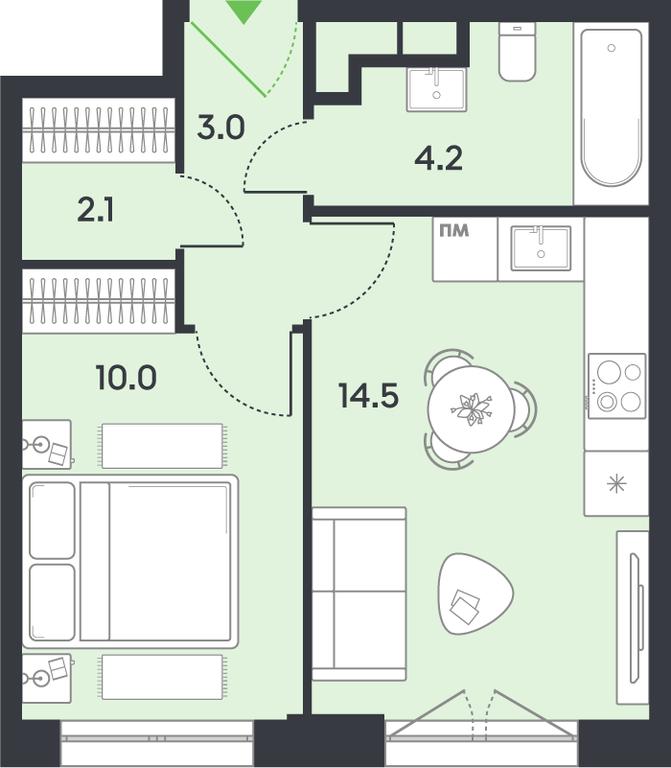 1-BD Apartment Sale, 33.8平方米 at balance, Ryazansky Avenue, Moscow, Russia #1 1-BD Apartment Sale, 33.8平方米 at balance, Ryazansky Avenue, Moscow, Russia #1