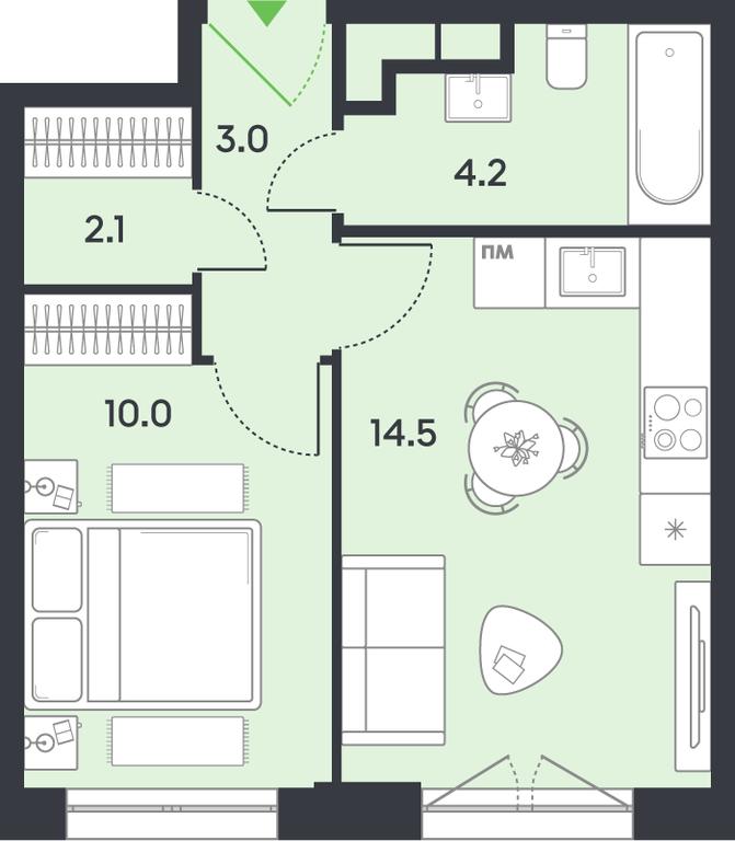 1-BD Apartment Sale, 33.8 sq. m. at balance, Ryazansky Avenue, Moscow, Russia #1 1-BD Apartment Sale, 33.8 sq. m. at balance, Ryazansky Avenue, Moscow, Russia #1