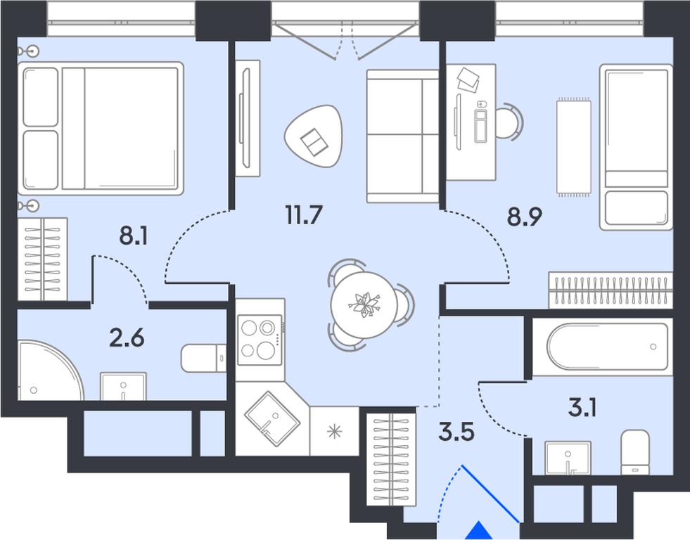 2-BD Apartment Sale, 37.9 sq. m. at balance, Ryazansky Avenue, Moscow, Russia #1 2-BD Apartment Sale, 37.9 sq. m. at balance, Ryazansky Avenue, Moscow, Russia #1