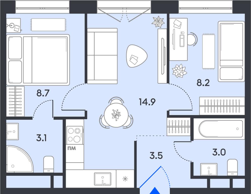 2-BD Apartment Sale, 41.4平方米 at balance, Ryazansky Avenue, Moscow, Russia #1 2-BD Apartment Sale, 41.4平方米 at balance, Ryazansky Avenue, Moscow, Russia #1