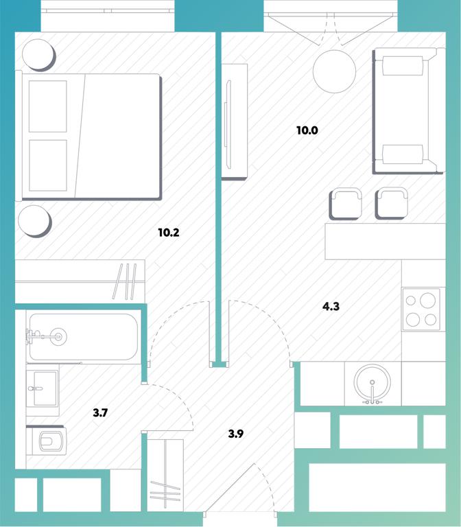1-BD Apartment Sale, 32.1 sq. m. at balance, Ryazansky Avenue, Moscow, Russia #1 1-BD Apartment Sale, 32.1 sq. m. at balance, Ryazansky Avenue, Moscow, Russia #1