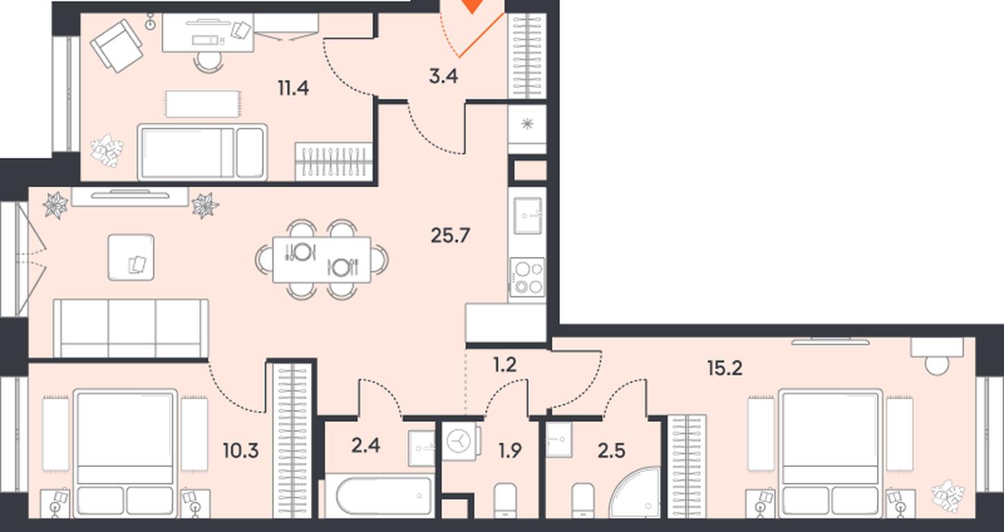 3-BD Apartment Sale, 74 sq. m. at balance, Ryazansky Avenue, Moscow, Russia #1 3-BD Apartment Sale, 74 sq. m. at balance, Ryazansky Avenue, Moscow, Russia #1