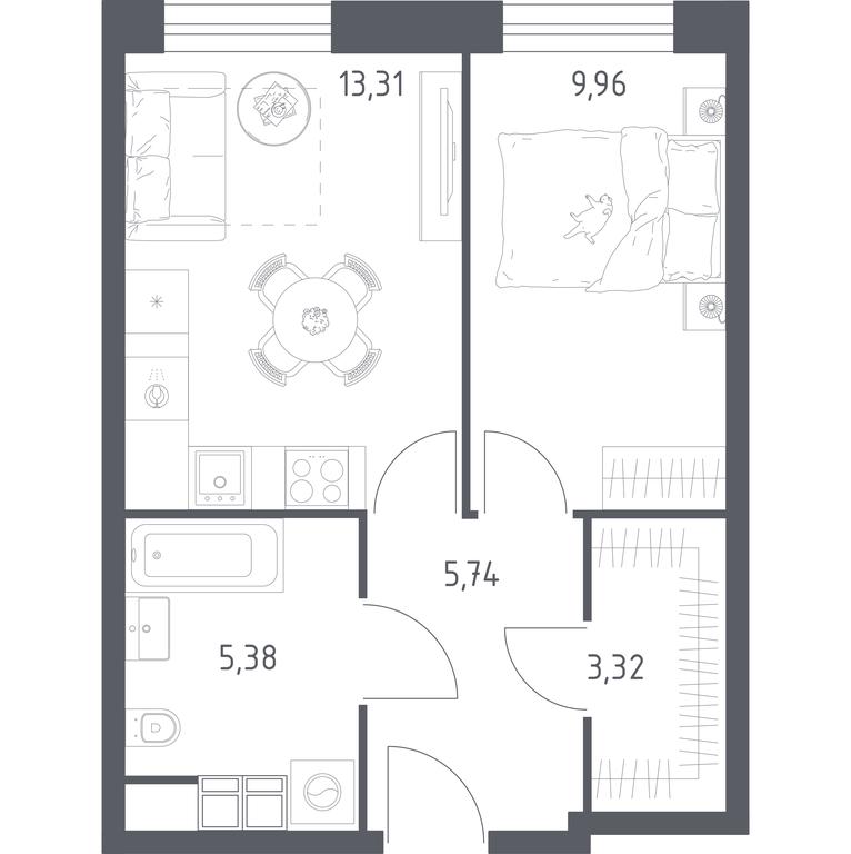 Apartment Sale, 37.71平方米 at Perets, Pyatnitskoye Highway, 58, Moscow, Russia #1
