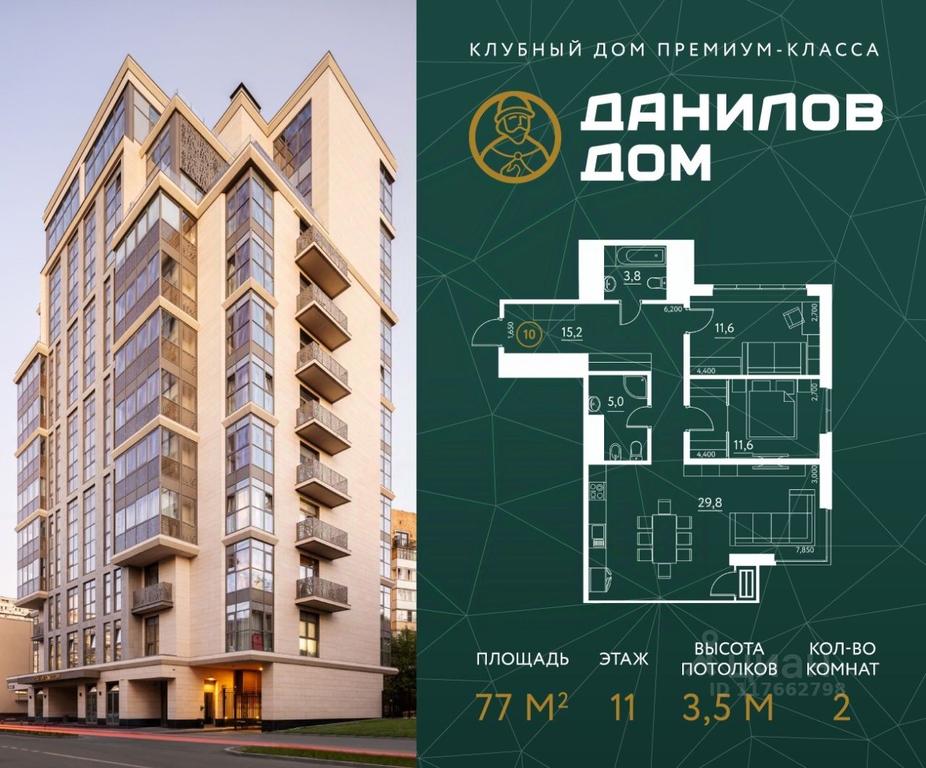 1-BD Apartment Sale, 77 sq. m. at Danilov dom, 2nd Roschinskaya Street, Moscow, Russia #1 1-BD Apartment Sale, 77 sq. m. at Danilov dom, 2nd Roschinskaya Street, Moscow, Russia #1