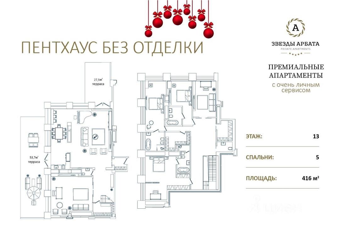 3-BD Apartment Sale, 415.8平方米 at Zvyozdy Arbata, Noviy Arbat Street, 32, Moscow, Russia #1