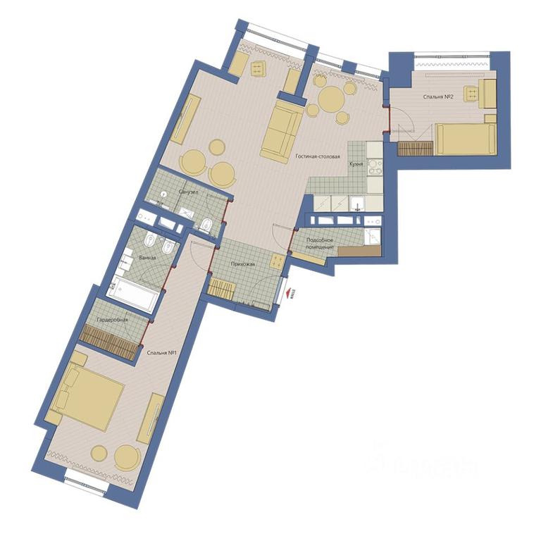 2-BD Apartment Sale, 82.71 sq. m. at Marshal, Marshala Rybalko Street, Moscow, Russia #1