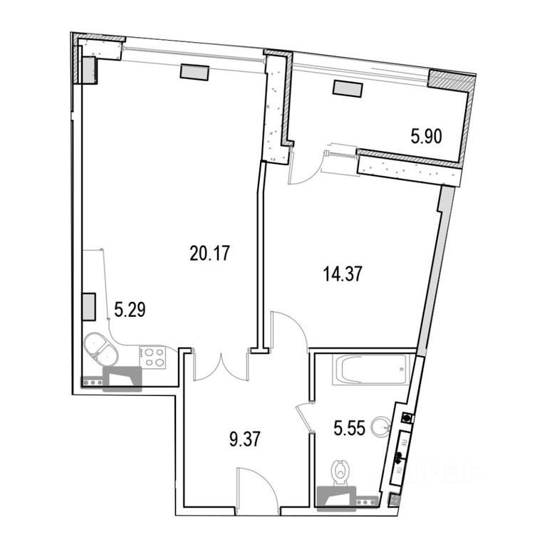 1-BD Apartment Sale, 60.45 sq. m. at Marshal, Marshala Rybalko Street, Moscow, Russia #1 1-BD Apartment Sale, 60.45 sq. m. at Marshal, Marshala Rybalko Street, Moscow, Russia #1