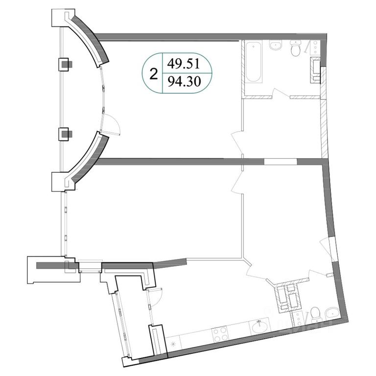1-BD Apartment Sale, 108.9 sq. m. at Marshal, Marshala Rybalko Street, Moscow, Russia #1 1-BD Apartment Sale, 108.9 sq. m. at Marshal, Marshala Rybalko Street, Moscow, Russia #1