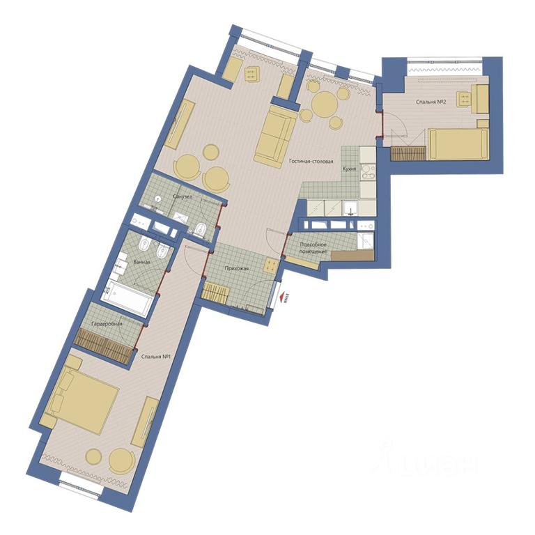 2-BD Apartment Sale, 81.93 sq. m. at Marshal, Marshala Rybalko Street, Moscow, Russia #1