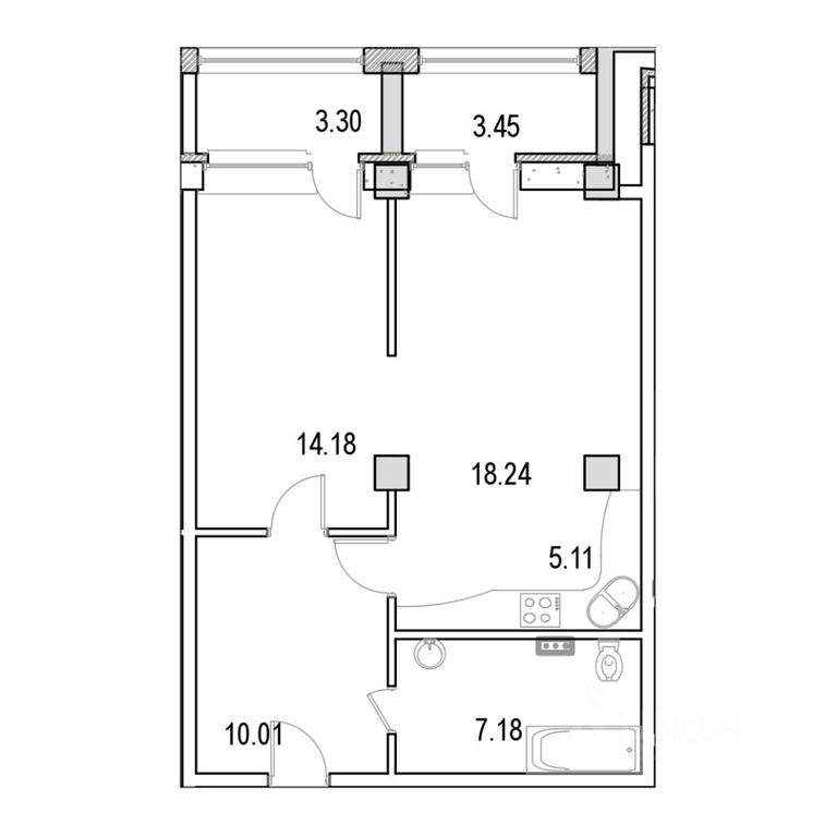 1-BD Apartment Sale, 64.11 sq. m. at Marshal, Marshala Rybalko Street, Moscow, Russia #1 1-BD Apartment Sale, 64.11 sq. m. at Marshal, Marshala Rybalko Street, Moscow, Russia #1