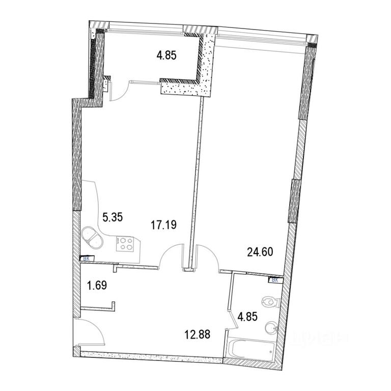 1-BD Apartment Sale, 73.88 sq. m. at Marshal, Marshala Rybalko Street, Moscow, Russia #1 1-BD Apartment Sale, 73.88 sq. m. at Marshal, Marshala Rybalko Street, Moscow, Russia #1