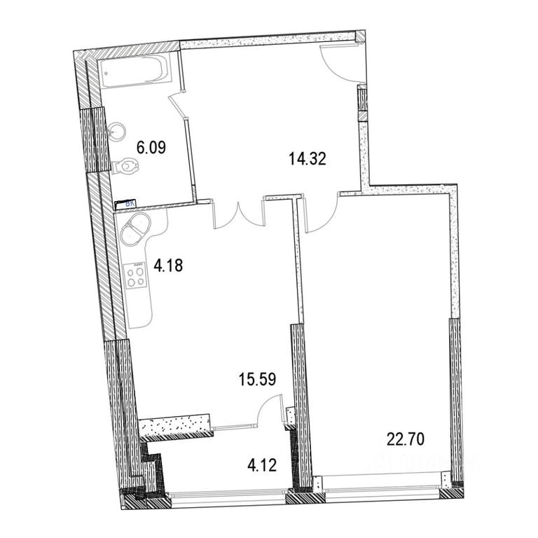1-BD Apartment Sale, 67.55 sq. m. at Marshal, Marshala Rybalko Street, Moscow, Russia #1 1-BD Apartment Sale, 67.55 sq. m. at Marshal, Marshala Rybalko Street, Moscow, Russia #1