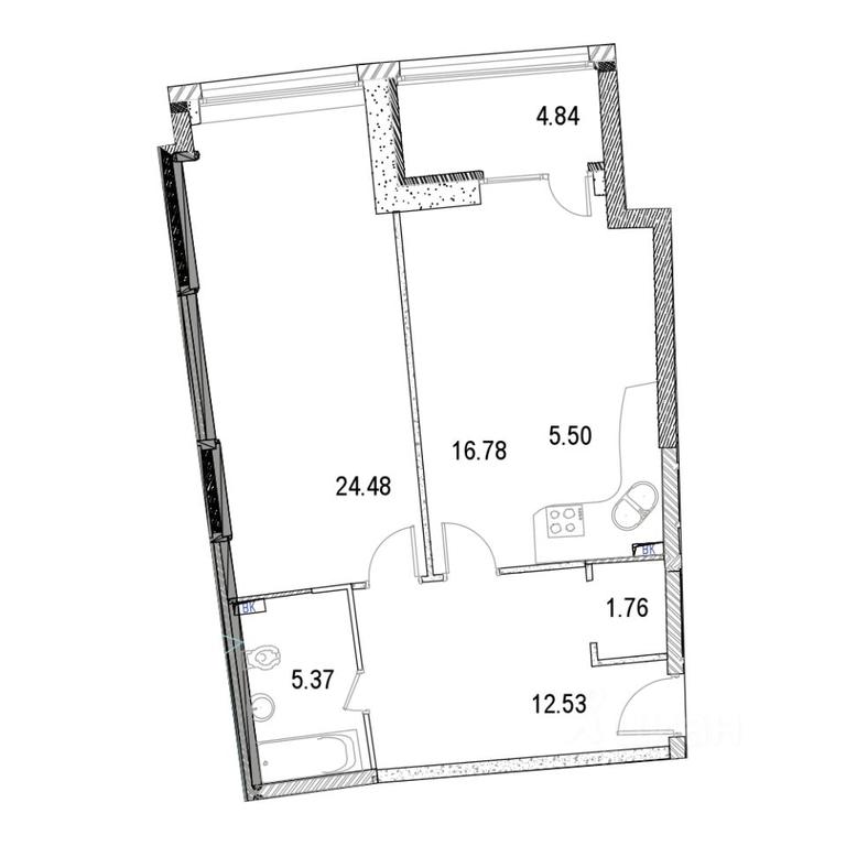 1-BD Apartment Sale, 72.14 sq. m. at Marshal, Marshala Rybalko Street, Moscow, Russia #1
