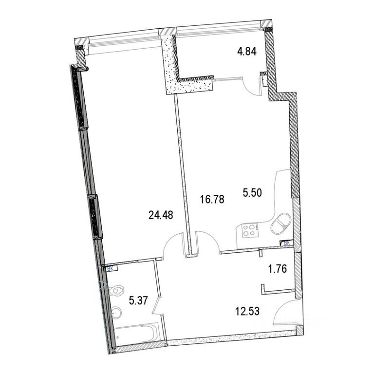1-BD Apartment Sale, 72.21 sq. m. at Marshal, Marshala Rybalko Street, Moscow, Russia #1 1-BD Apartment Sale, 72.21 sq. m. at Marshal, Marshala Rybalko Street, Moscow, Russia #1