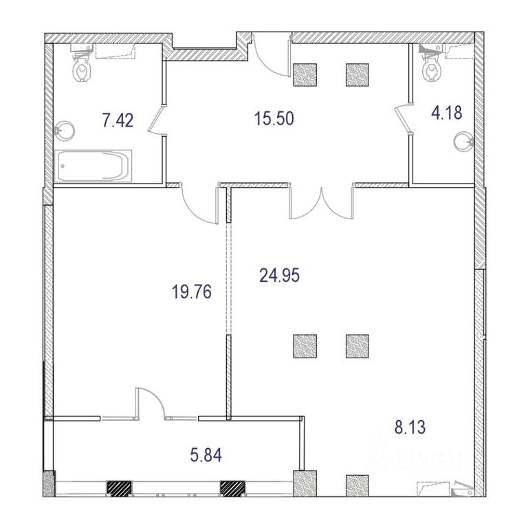 1-BD Apartment Sale, 89.83 sq. m. at Marshal, Marshala Rybalko Street, Moscow, Russia #1 1-BD Apartment Sale, 89.83 sq. m. at Marshal, Marshala Rybalko Street, Moscow, Russia #1