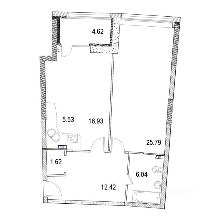1-BD Apartment Sale, 72.56 sq. m. at Marshal, Marshala Rybalko Street, Moscow, Russia #1