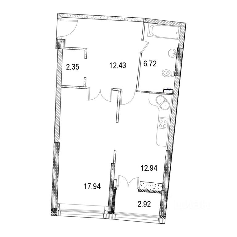 Apartment Sale, 55.62 sq. m. at Marshal, Marshala Rybalko Street, Moscow, Russia #1