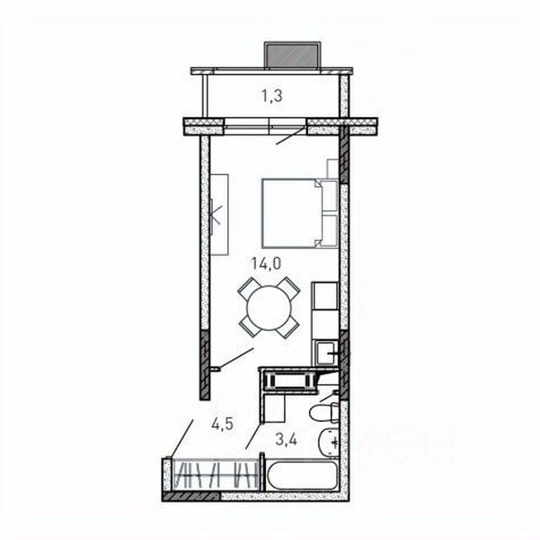 Apartment Sale, 23.2 sq. m. at Kvartal Svetly, ulitsa Tvardovskogo, Balashikha, Moscow Region, Russia #1 Apartment Sale, 23.2 sq. m. at Kvartal Svetly, ulitsa Tvardovskogo, Balashikha, Moscow Region, Russia #1
