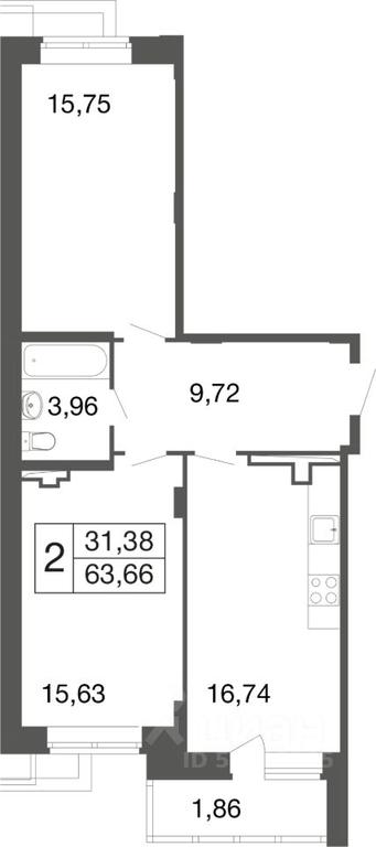 Продажа 1-комн. квартиры, 63,66 м² в ЖК «Времена года», Пролетарская улица, Апрелевка, Наро-Фоминский городской округ, Московская область, Россия #1