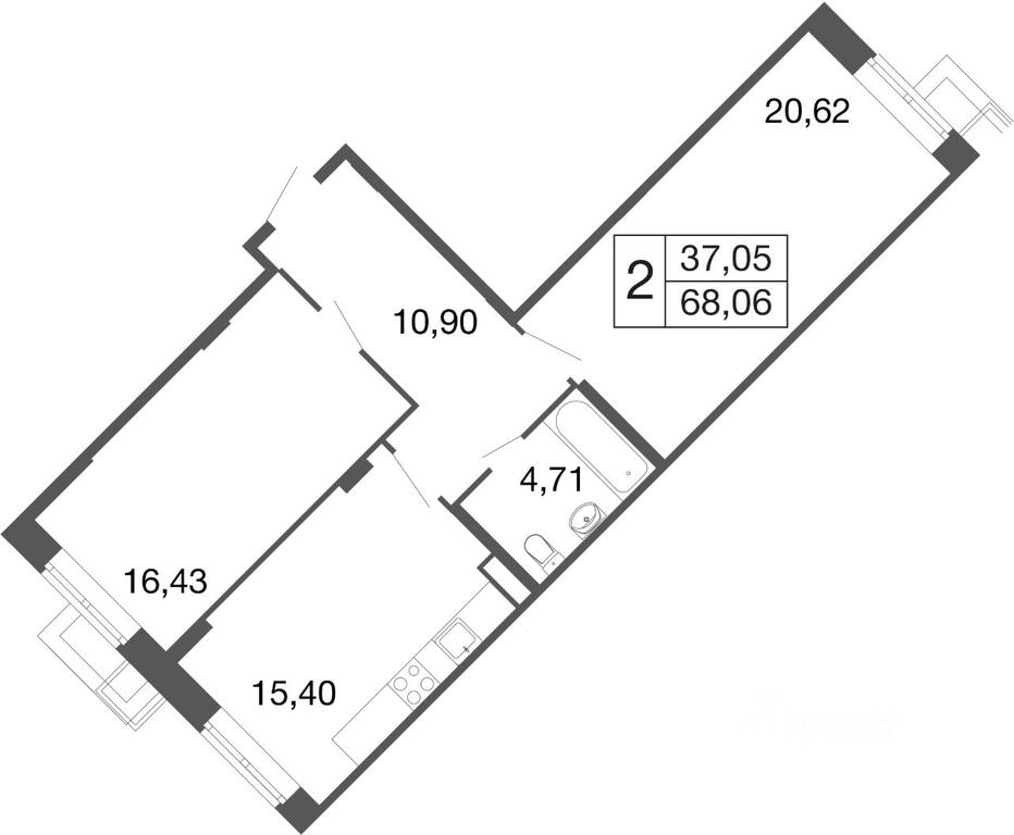 1-BD Apartment Sale, 68.06 sq. m. at Vremena goda, Proletarskaya ulitsa, Aprelevka, Naro-Fominskiy City District, Moscow Region, Russia #1