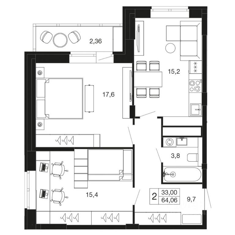 1-BD Apartment Sale, 64.06 sq. m. at Vremena goda, Proletarskaya ulitsa, Aprelevka, Naro-Fominskiy City District, Moscow Region, Russia #1 1-BD Apartment Sale, 64.06 sq. m. at Vremena goda, Proletarskaya ulitsa, Aprelevka, Naro-Fominskiy City District, Moscow Region, Russia #1