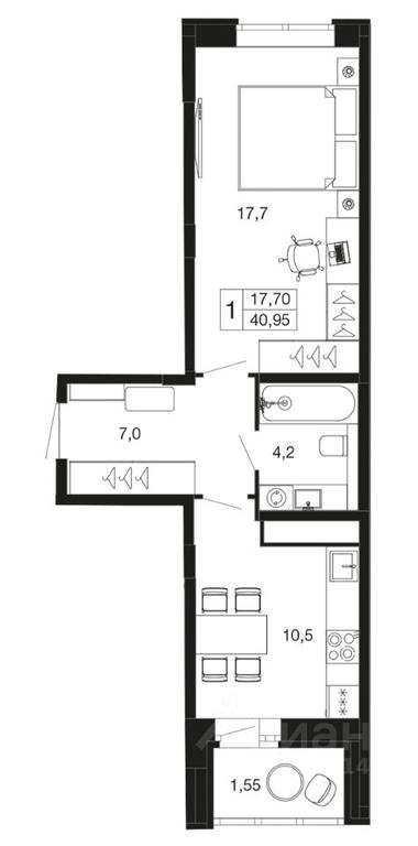 Apartment Sale, 40.95 sq. m. at Vremena goda, Proletarskaya ulitsa, Aprelevka, Naro-Fominskiy City District, Moscow Region, Russia #1 Apartment Sale, 40.95 sq. m. at Vremena goda, Proletarskaya ulitsa, Aprelevka, Naro-Fominskiy City District, Moscow Region, Russia #1